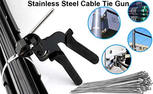  [AUSTRALIA] - Stainless Steel Zip Ties Cutter,Cable Ties Gun,Zip Tie Tension Tool,Metal Zip Ties Gun for Stainless Steel Cable Ties Cutting(Black) Cable Cutter Black