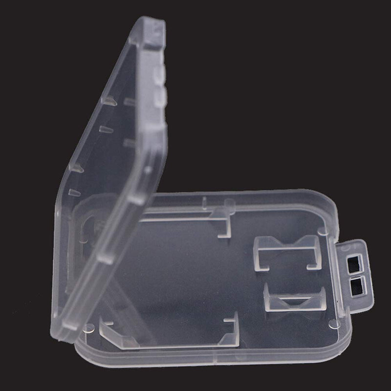  [AUSTRALIA] - 20 Pieces Clear Plastic Memory Card Case Memory Card Case Holder with SD Micro SD T-Flash Card (Only Include Case, Memory Card Not Included)