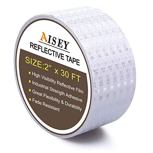  [AUSTRALIA] - 2" X 30ft Reflective Tape White Outdoor High Vis Conspicuity Safety Tape, Reflector Tape Trailer Waterproof 2" x 30 Feet