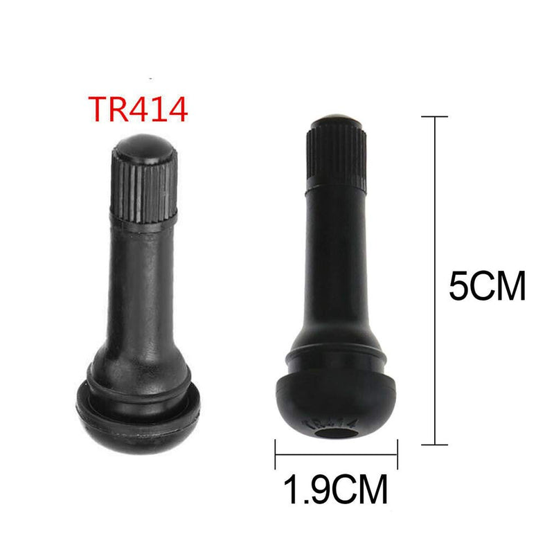 OSOF 100Pcs TR413 and TR414 Snap-in Standard Length Black Rubber Tire Valve Stem for Tubeless 0.453” Inch 11.5mm Rim Holes(50Pcs TR413 + 50Pcs TR414) - LeoForward Australia