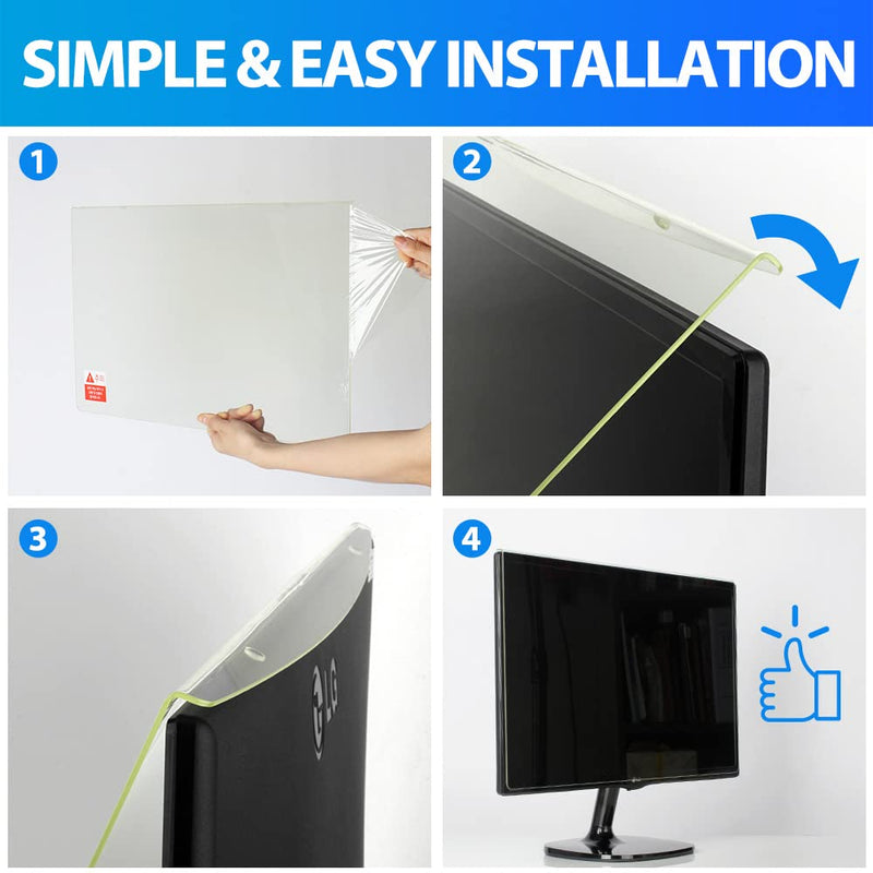  [AUSTRALIA] - YES2B Universal Diagonal 17-19 inch Removable Acrylic Anti Blue Light Filter for PC, Desktop Monitor, Computer Frame Hanging Type, Eye Protection, Bluelight Blocking, Screen Protector, Clear View for Widescreen 16:9, 16:10 19 inch