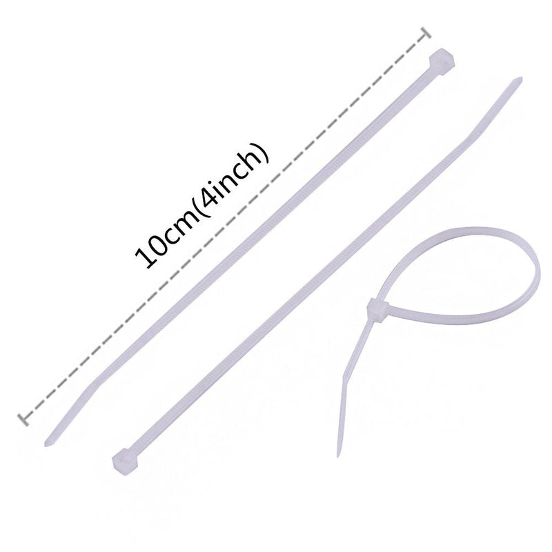  [AUSTRALIA] - 1000 Pack,4 Inch Outus Nylon Cable Mini Zip Ties Clear White Small Cable Ties Self-Locking