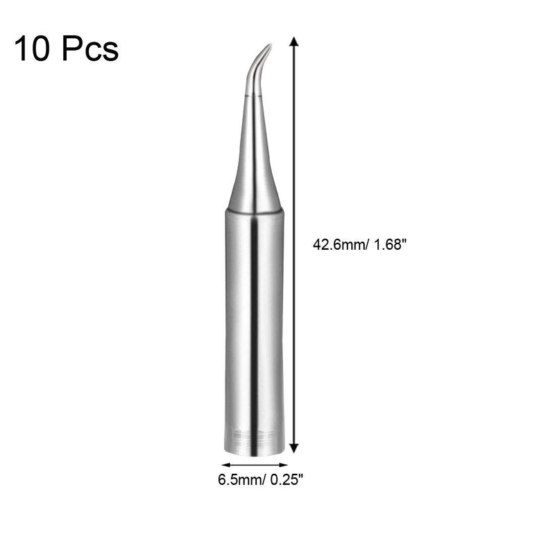  [AUSTRALIA] - uxcell Soldering Iron Tips 4mm x 6.5mm Curve Tip Edge Replacement for Solder Station Tip 900M-T-IS Silver 10pcs