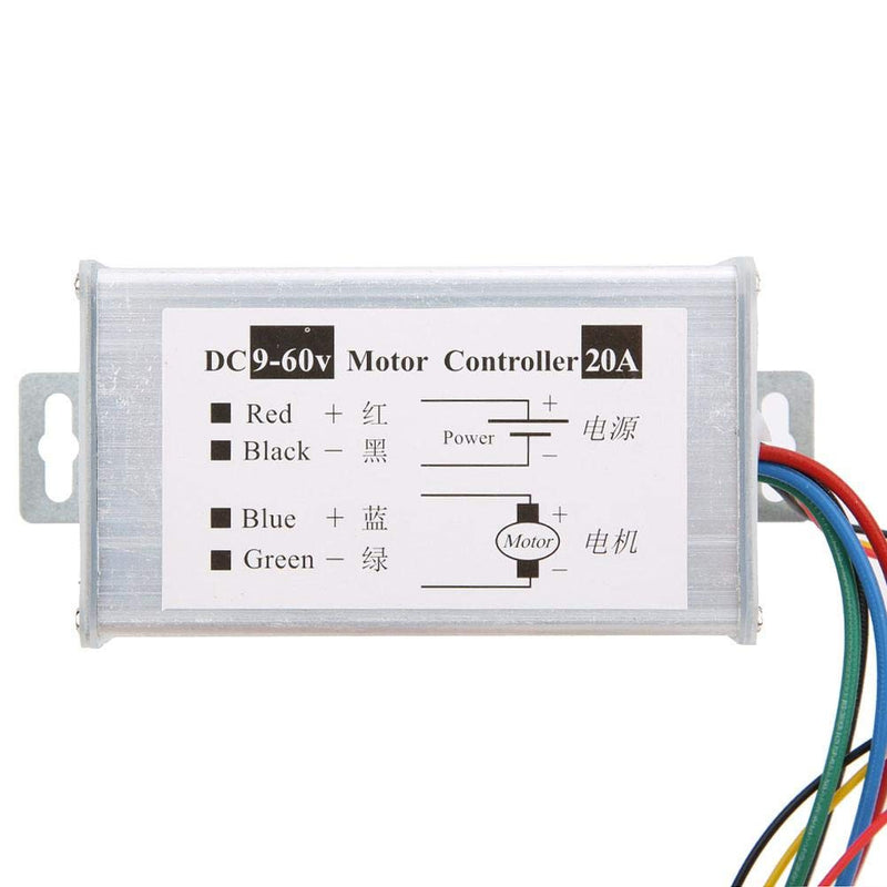  [AUSTRALIA] - DC Motor Speed Controller, Brushed Motor Driver Controller Module 20A DC 9V 12V 24V 36V 48V 60V Motor without reverse rotation