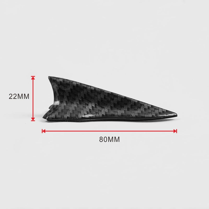  [AUSTRALIA] - Alpha racing Air Vortex Generator Diffuser Shark Fin 10pcs Set Kit for Spoiler Roof Wing Pointed End Style Carbon Fiber Pattern
