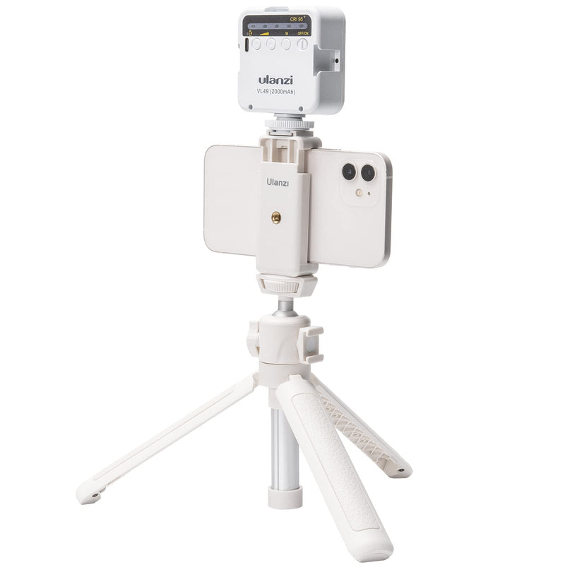  [AUSTRALIA] - Ulanzi MT-42 Camera Tripod Mini Tabletop Tripod Selfie Stick with Cold Shoe,Travel Tripod for Phone 12 Canon G7X Mark III Sony ZV-1 RX100 VII A6600 Vlogging Filmmaking Live Streaming White