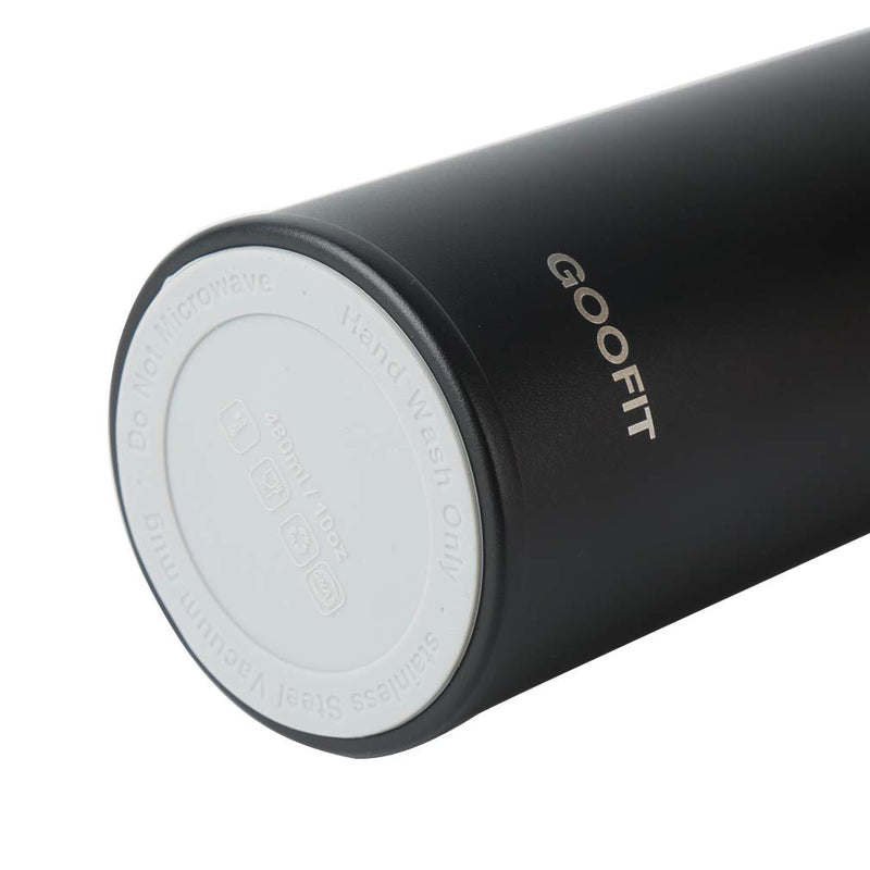  [AUSTRALIA] - GOOFIT Water Bottle Double Wall Vacuum Insulated Thermos Beverage Bottle Stainless Steel Travel Mug 10 Ounce Black