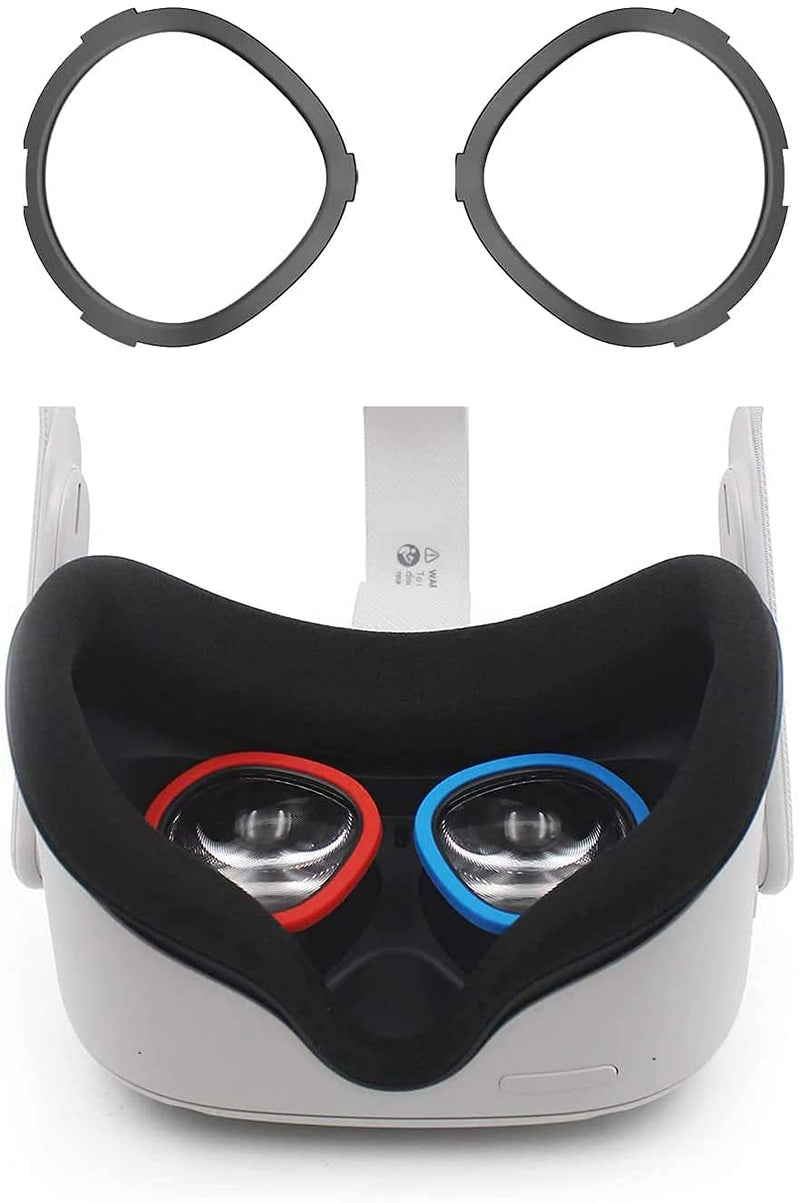  [AUSTRALIA] - Olixar Lens Protectors for Oculus Quest 2 VR Headset - Prevent your Glasses from Scratching your Oculus Quest 2 Lenses - 3 Sizes Included, Use your Favourite Pair - Red & Blue