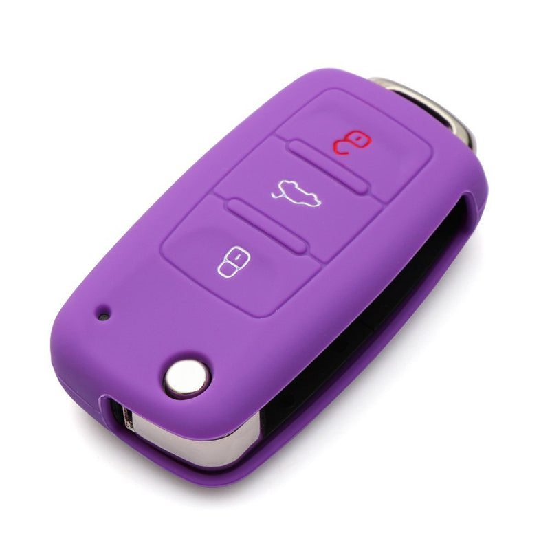  [AUSTRALIA] - 9 MOON Silicone Remote Flip Key FOB Silicone Case Cover for VW Volkswagen New pink