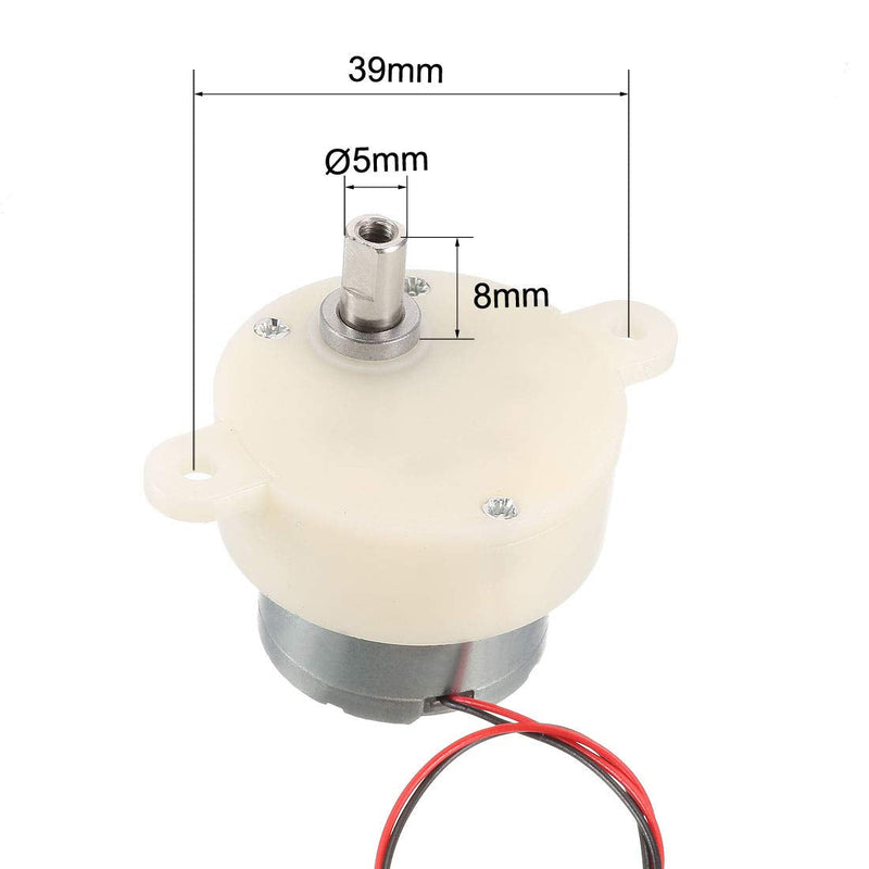  [AUSTRALIA] - uxcell DC 6V 5RPM High Torque Rotary Speed Cylinder Shape Deceleration Reducing Motor, 2-Wire Connecting