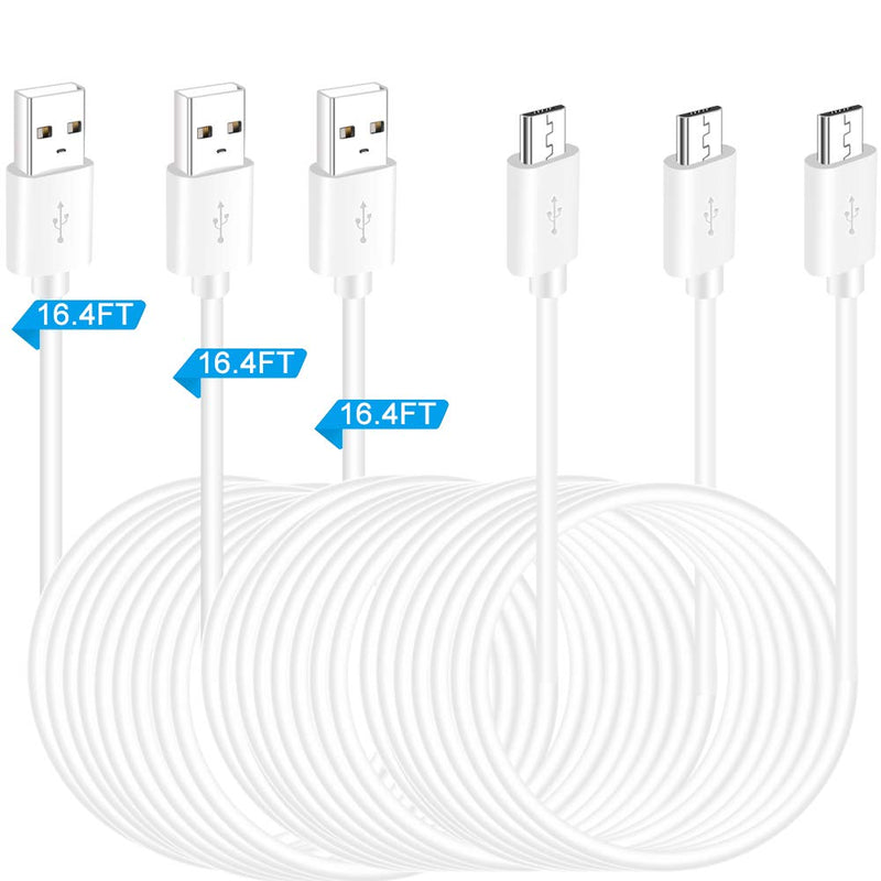  [AUSTRALIA] - SIOCEN 3 Pack 16.4FT USB Power Extension Cable for Yi Camera,WyzeCam,Oculus Go,Echo Dot Kid Edition,WyzeCam,Nest Cam,Netvue,Blink,Furbo Dog,Kasa Cam,YI Dome Home Security Camera Charging Cord