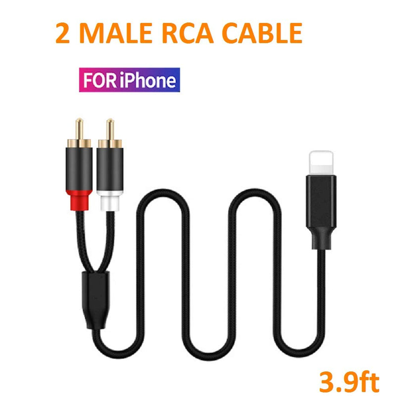 [Apple MFi Certified] Lightning to RCA Cable for iPhone IPA-d, 2-Male Y Splitter Aux Audio Cord Compatible with iPhone 12 Pro/11/11 Pro/XS/X/8/7/6 Adapter for Car, Amplifiers, Home Theater, Speaker - LeoForward Australia