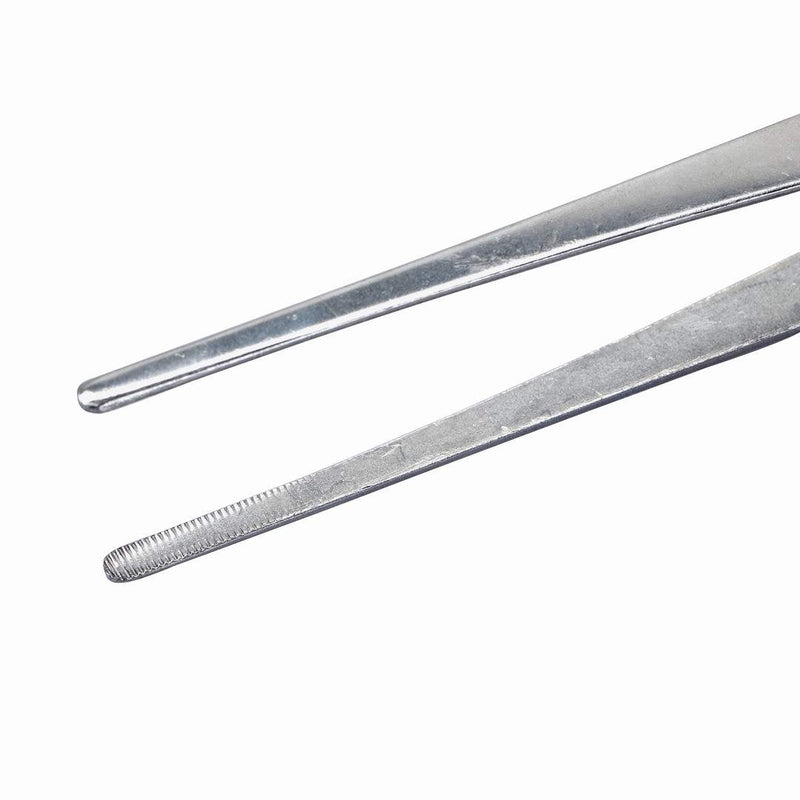  [AUSTRALIA] - BinaryABC Stainless Steel Straight and Curved Nippers Tweezers Feeding Tongs for Reptile Snakes Lizards Spider,2pcs(Silver)
