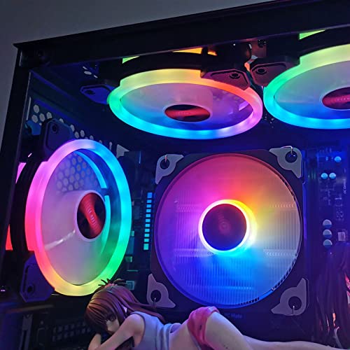 [AUSTRALIA] - RGB Chassis Fan 12cm Desktop Computer Cooling Fan Symphony Color Change Dual Aperture Static Sound Fan