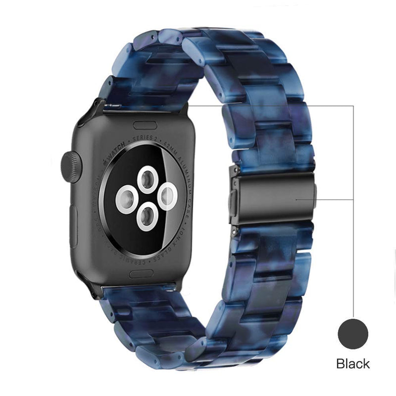  [AUSTRALIA] - Light Apple Watch Band - Fashion Resin iWatch Band Bracelet Compatible with Stainless Steel Buckle for Apple Watch Series 6 Series SE Series 5 Series 4 Series 3 Series 2 Series1 (Dark blue, 38mm/40mm) Dark blue 38mm/40mm/41mm