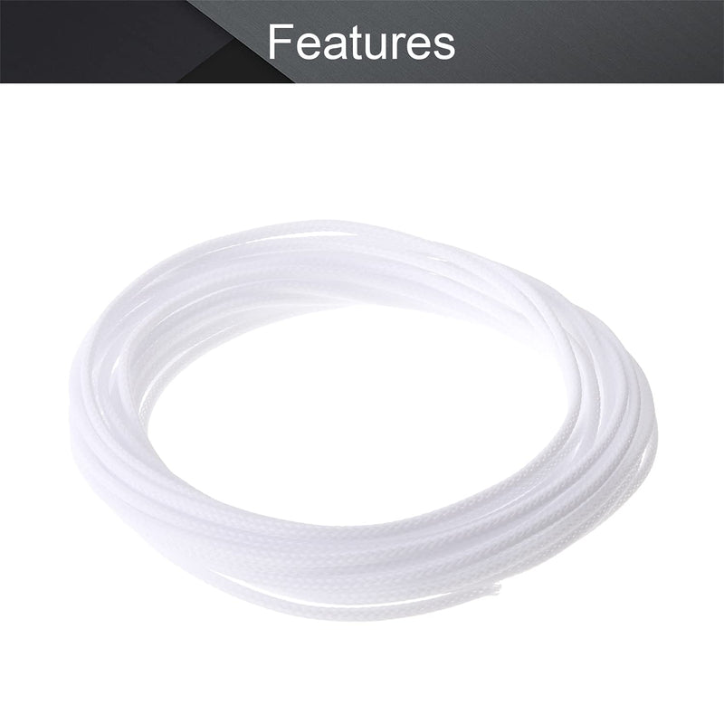  [AUSTRALIA] - Othmro 5m/16.4ft PET Expandable Braid Cable Sleeving Flexible Wire Mesh Sleeve White