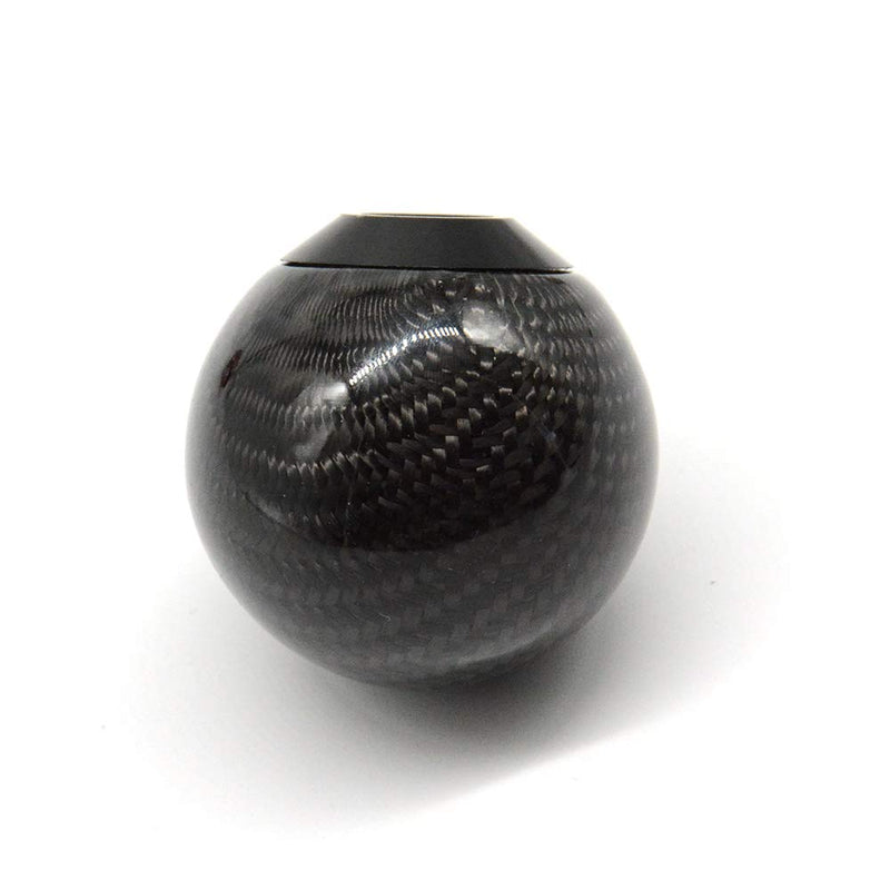  [AUSTRALIA] - Tasan Racing Universal Round Ball Type Gear Shift Knob with 3 Adapters Gear Shifter Level Carbon Fiber Style Black