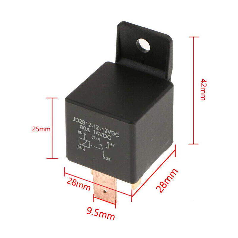  [AUSTRALIA] - ESUPPORT Heavy Duty Car Boat 12V 80A Relay Switch 5Pin SPDT Copper 9.5mm Terminal Pack of 5