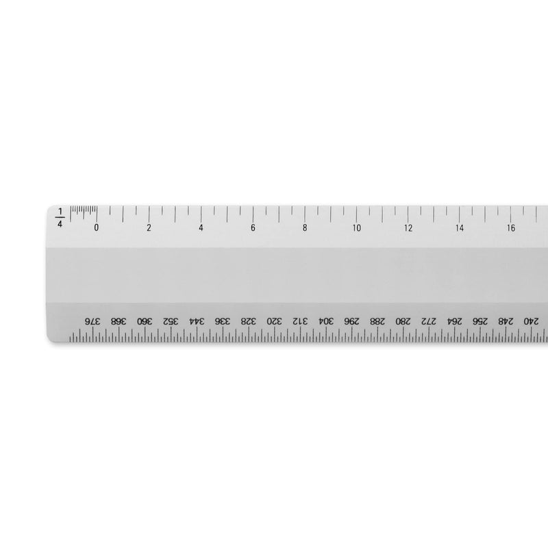  [AUSTRALIA] - Alumicolor Architect 12 inch Ruler w/ 4 Bevel Scale for Drawing, Drafting & Engineering, Left to Right Calibrations Divided by 1/32, 1/16, 1/8, 1/4, Silver