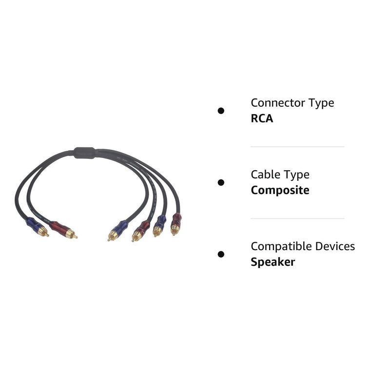  [AUSTRALIA] - [Wv-rcato2/rcakite-05] RCA Stereo Plug Male to Dual RCA Stereo Plug Male 1 Input 2 Output Stereo Audio Splitter Cable/Gold Plated Plug / 4n OFC Pure Copper Wire - 1.5ft (50cm)