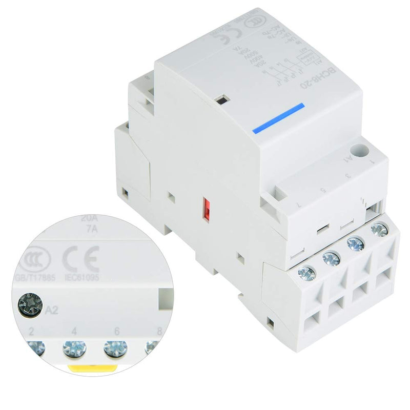  [AUSTRALIA] - Household AC Contactor 4P 20A 2NO 2NC 24V 220V/230V Household AC Contactor for DIN Rail Mount Low Power Consumption(220V/230V) 220V/230V