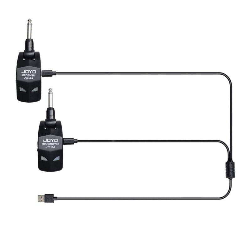  [AUSTRALIA] - JOYO 2.4GHz Wireless Guitar System 4 Channels Rechargeable Audio Wireless Transmitter Receiver for Guitar Bass Electric Instruments (JW-03)