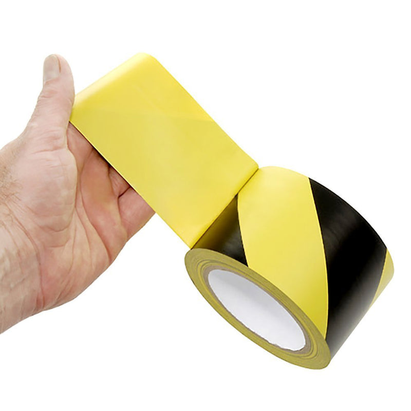  [AUSTRALIA] - Black & Yellow Hazard Safety Floor Tape, 3 inch x 54 feet - Ideal for Walls, Floors, Pipes and Equipment. 1