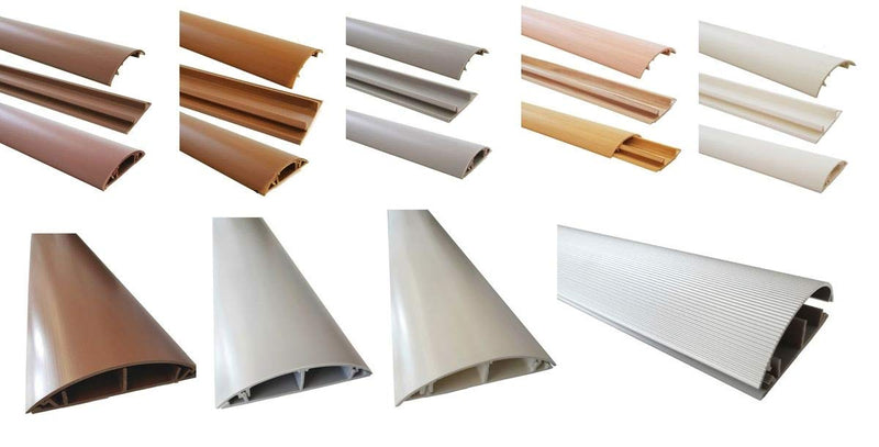  [AUSTRALIA] - 1m floor cable duct PVC or ALU self-adhesive in various widths, size cable duct: 40mm, color cable duct: brown 40mm brown