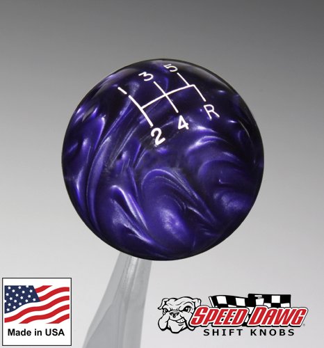  [AUSTRALIA] - Speed Dawg (SK524NL-CL-5RDR) Classic Series Purple Shift Knob with White Engraved 5-Speed Pattern