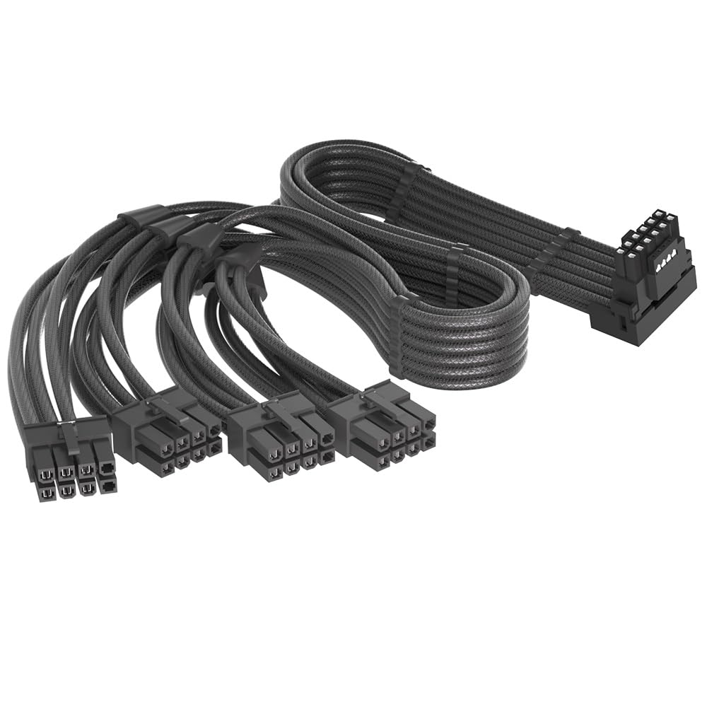  [AUSTRALIA] - JOYJOM 12VHPWR 90 Degree Right Angle Adapter for Corsair 12VHPWR 16AWG 600W PCIE 5.0 12+4 16 Pin for RTX 4090 4080 3090TI 4070Ti GPU, 4X 8 Pin ONLY for Corsair Modular Power Supply (Type B) Type B