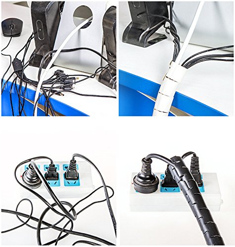  [AUSTRALIA] - Chengsi Cable Management Sleeve Organizer 118Inch Cord Wire Wrap Coiled Tube Cable Sleeve for Home Office PC TV White 118.1inch*0.62inch