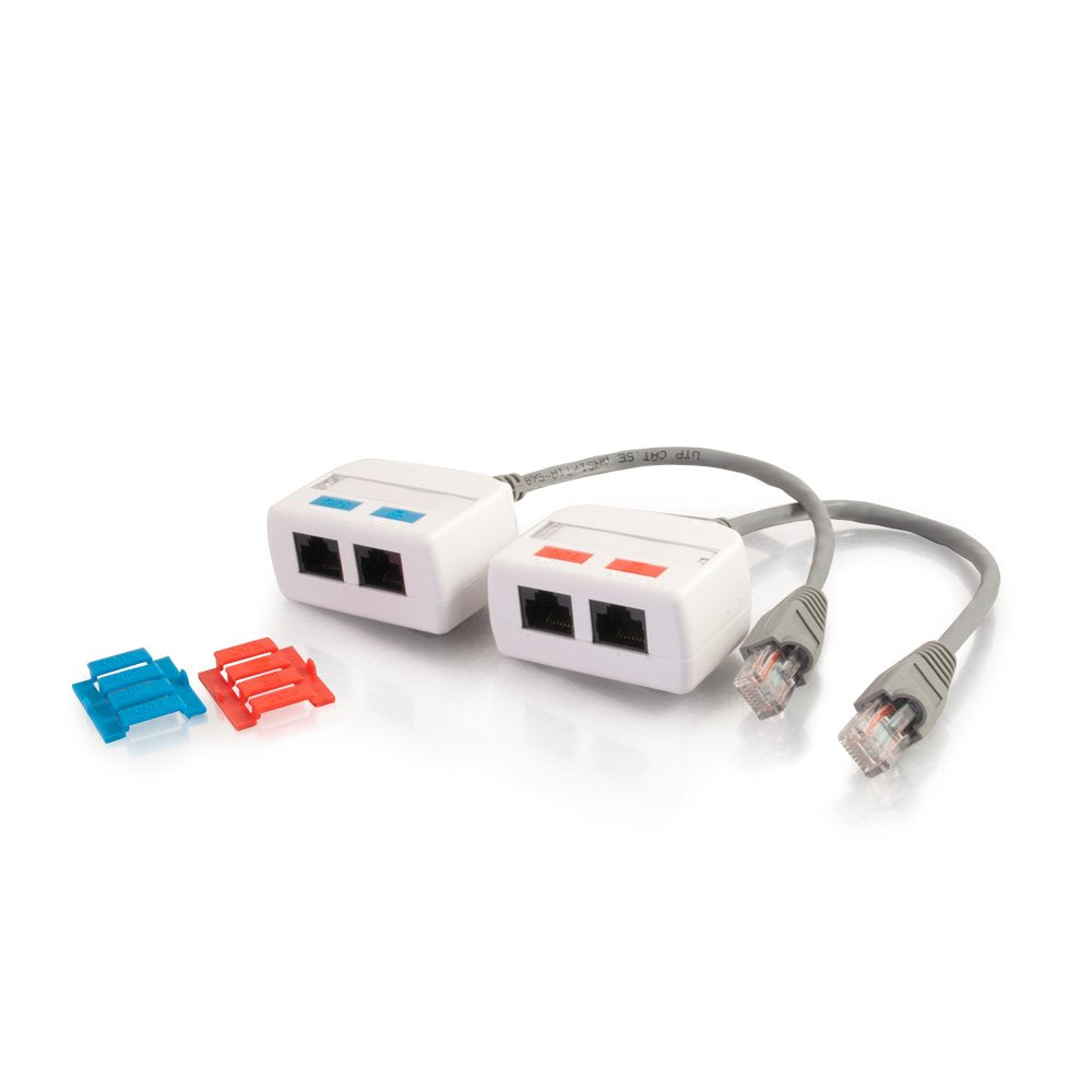  [AUSTRALIA] - C2G 27575 RJ45 Cat5e Modular Plug (with Load Bar) for Round Solid/Stranded Cable Mulitpack (100 Pack) Clear Network Combiner Kit