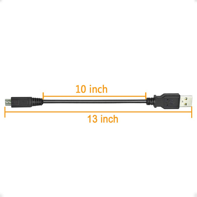  [AUSTRALIA] - NECABLES 10 Inch Short Micro USB Charger Cable Male A To Micro B Black for Android Charging or Sync (10 Inches/0.8 Feet)