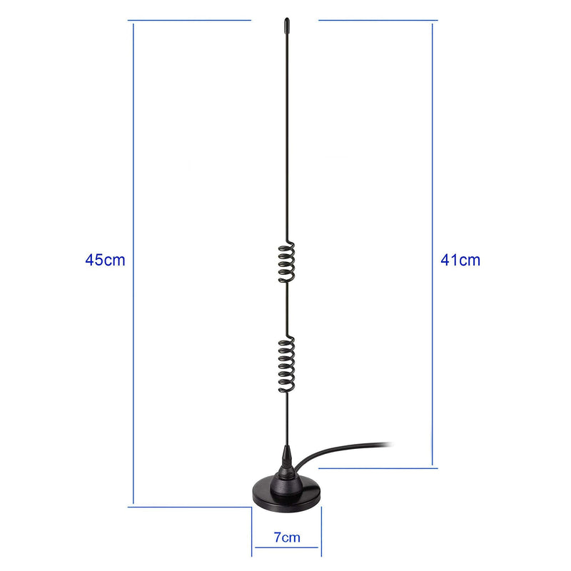  [AUSTRALIA] - Bingfu Ham Radio Antenna Police Radio Scanner Antenna Amateur Mobile Radio Antenna Magnetic Base BNC Male Antenna Compatible with Uniden Bearcat Whistler Radio Shack Police Radio Scanner