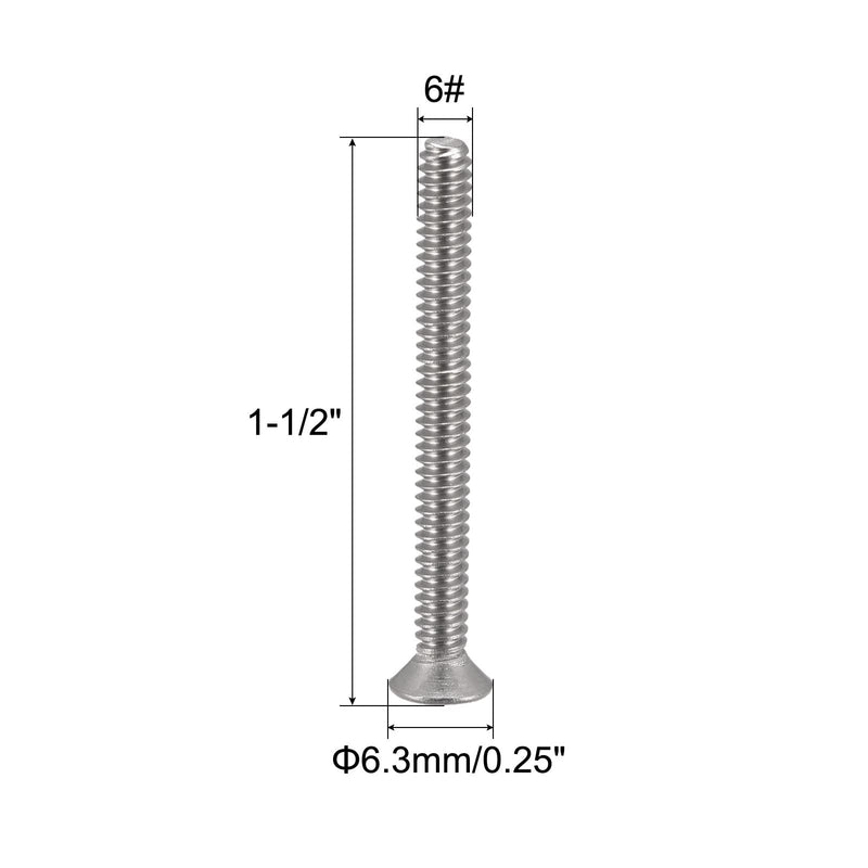  [AUSTRALIA] - uxcell 6#-32x1-1/2" Flat Head Machine Screws Phillips 304 Stainless Steel Bolts 100pcs