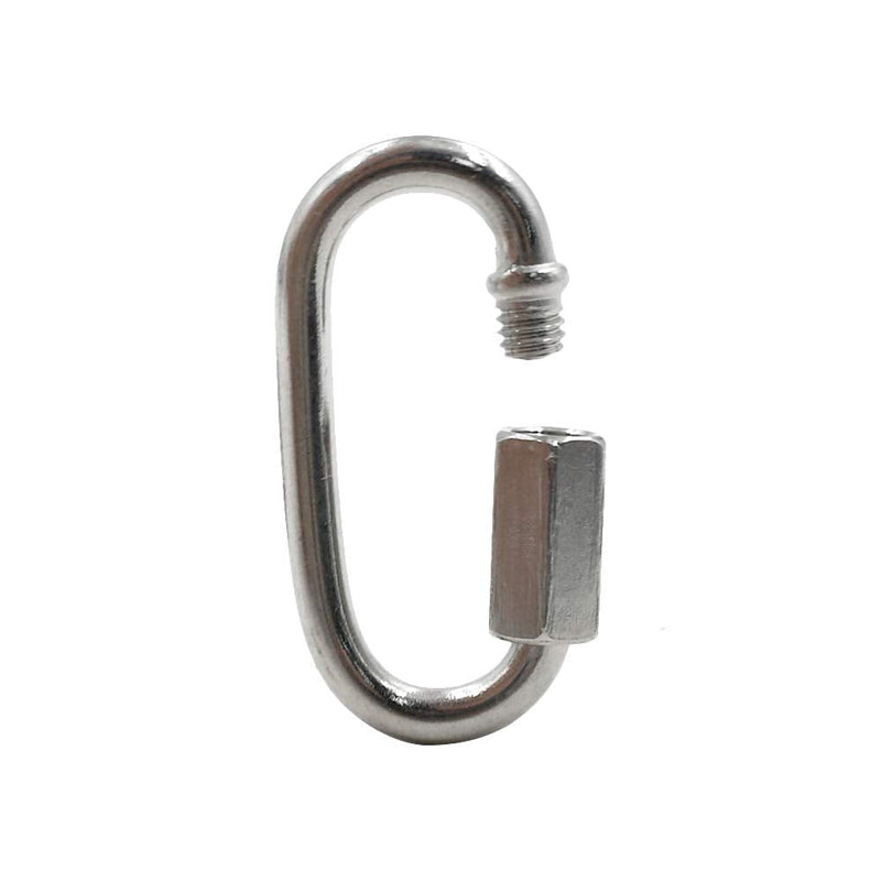  [AUSTRALIA] - Qjaiune 24Pcs Quick Links 1/8 Inch Stainless Steel D Shape Locking Carabiner, Heavy Duty Durable Chain Connector 1/8" / 3.5mm