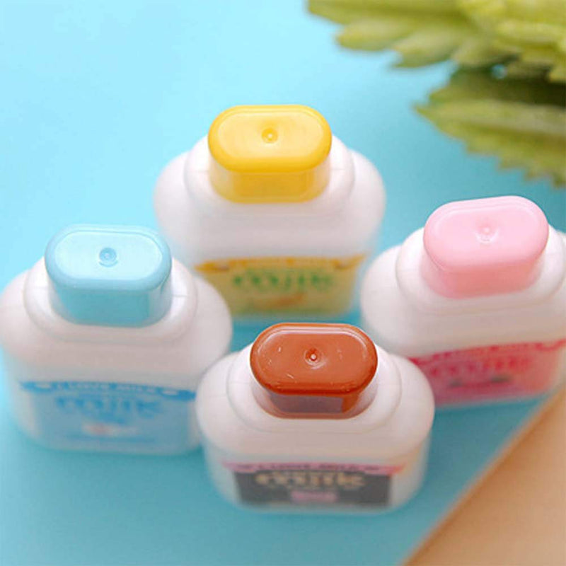  [AUSTRALIA] - 4PCS Milk Bottle Style Correction Tape,Cute Kawaii Stationery Tear Resistant White Tapes for School Office Supplies(Random Color)"