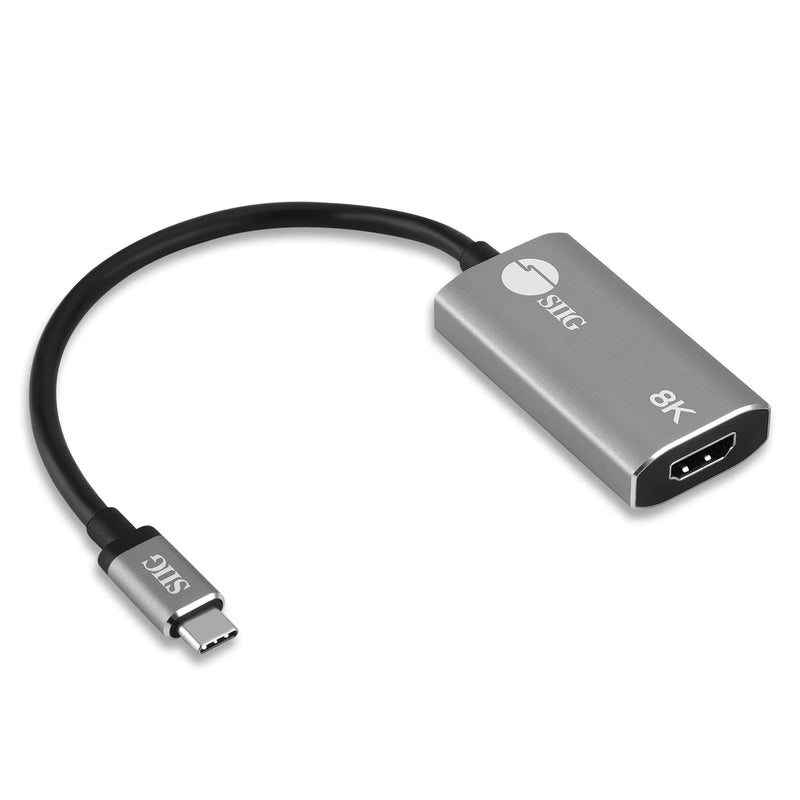  [AUSTRALIA] - SIIG Type C to HDMI Adapter 8K, USB-C Input to HDMI Output, Unidirectional, Supports 8K 60Hz and 4K 120Hz with HDR and DSC, Thunderbolt 3 Compatible, for Monitor/ TV/ Displays (CB-TC0L11-S1)