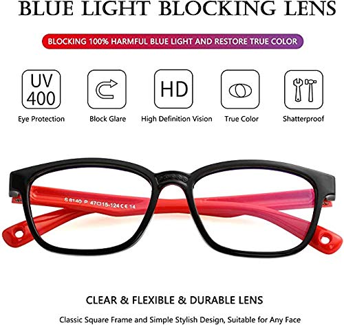 Blue Light Glasses,Kids Glasses,Blue Light Glasses for Kids 3-11 Black Red+blue Yellow - LeoForward Australia
