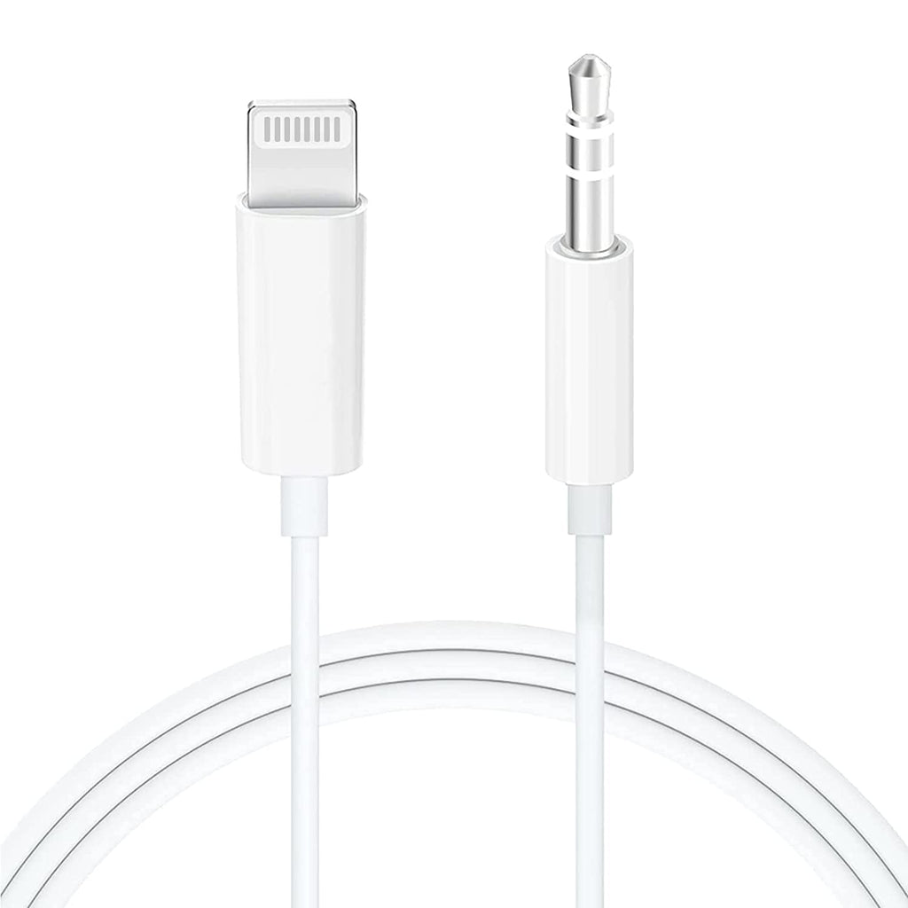  [AUSTRALIA] - iSkey Aux Cord for iPhone, 3.5mm Aux Cable for Car Compatible with iPhone 13 12 11 XS XR X 8 7 6 iPad iPod for Car Home Stereo, Speaker, Headphone, Support All iOS Version - 3.3ft (White) White