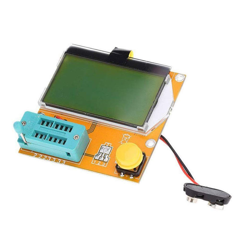  [AUSTRALIA] - Hailege LCR-T4 Multifunctional Meter Resistance Capacitor Diode MOS Tube SCR Transistor ESR Meter Tester 9V 128 * 64 Yellow Green LCD