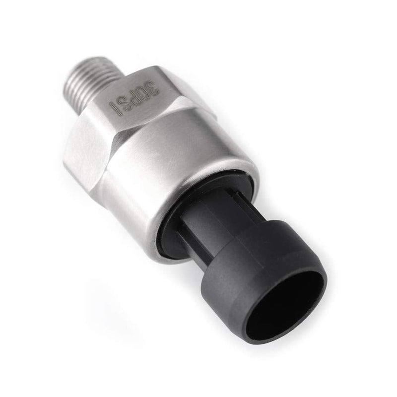  [AUSTRALIA] - 30 PSI Pressure Transducer Sender Sensor with Connector 1/8" NPT Thread Stainless Steel Pressure Transducer for Oil Fuel Air Water (30PSI) 30PSI