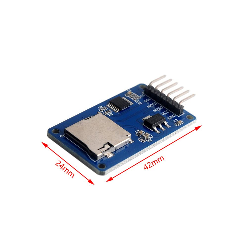  [AUSTRALIA] - Stemedu Micro TF Card Adapter Reader Module SD Card Memory Storage Breakout Board SPI Interface for Arduino Raspberry Pi (Pack of 5PCS), with 40Pcs Female to Male Dupond Cable