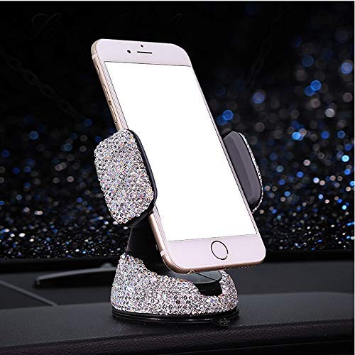 Bestbling Luxury Rhinestone Bling Universal Car Stand Phone Holder Air Vent Car Mount Stand Holder Compatible with iPhone X 8 Plus 7 Plus SE 6s 6 Plus 6 5s 5 4s 4 (Silver) - LeoForward Australia