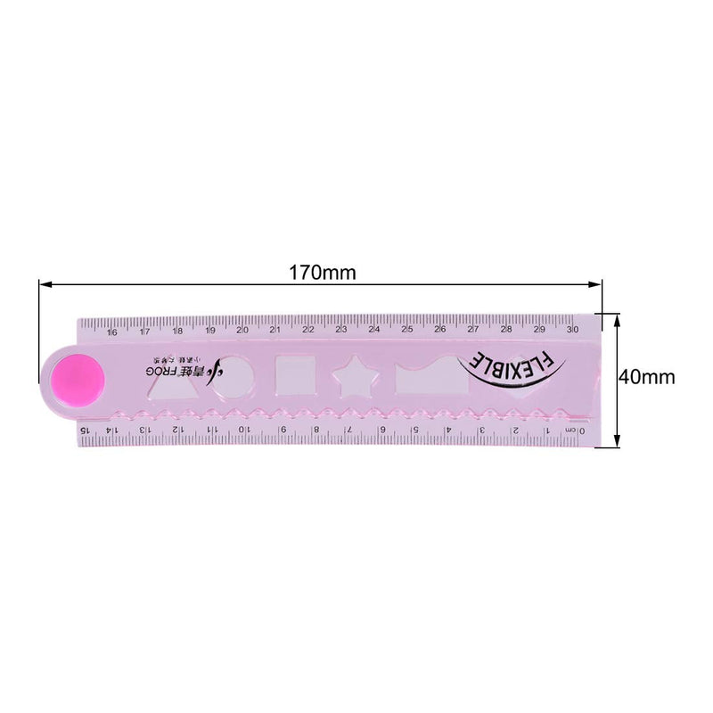  [AUSTRALIA] - uxcell Flexible Folding Ruler 30cm 2 Fold Metric Measuring Tool PVC for Woodworking Engineer Pink