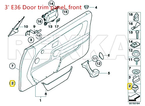 Rexka 50pcs Door Panel Clips Retainers Fasteners Compatible with BMW 51411973500 Series 3, 5 & 7 X5 X6 - LeoForward Australia