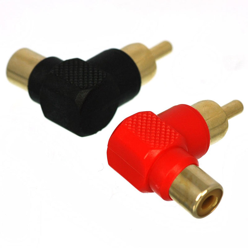 CESS Right Angle Connector RCA Male Plug to RCA Female 90 Degree Elbow (jcx) (4 Pack) - LeoForward Australia