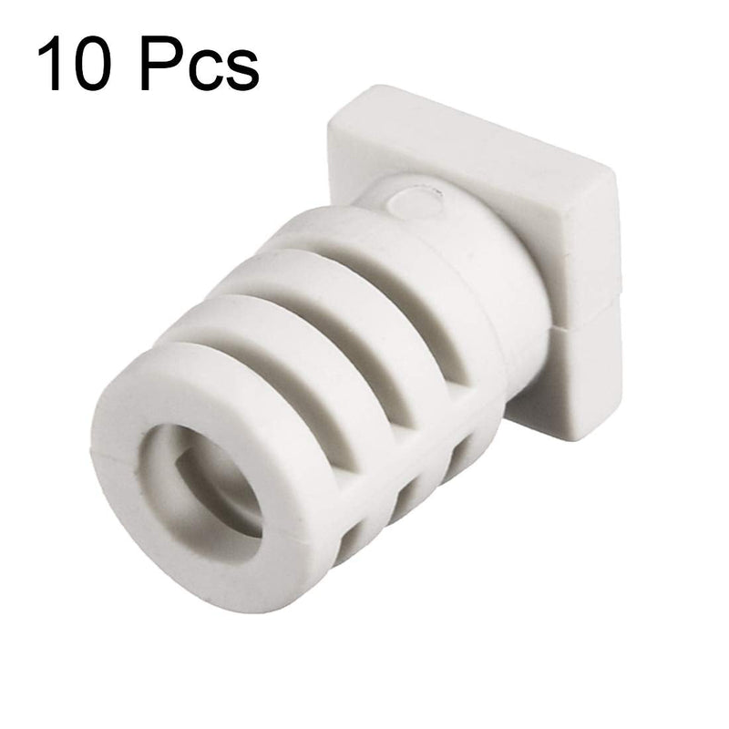  [AUSTRALIA] - uxcell 10Pcs 5mm Inner Dia PVC Square Strain Relief Cord Boot Protector Sleeve Power Tool Hose White