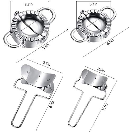  [AUSTRALIA] - SODIAL 4 Pcs Dumplings Maker, 2 Sizes Dumpling Skin Maker and 2 Sizes Dumpling Molds, Dough Press Cutter Dumpling Maker