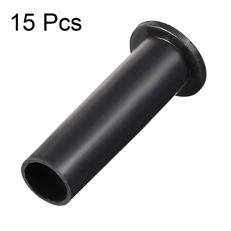  [AUSTRALIA] - uxcell 15 Pcs PVC Strain Relief Cord Boot Protector Cable Sleeve Hose 54mm Long Black